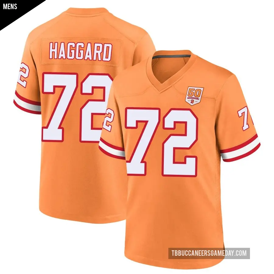 Men's Tampa Bay Buccaneers ＃72 Luke Haggard Cream Game sicle 50th Season Jersey