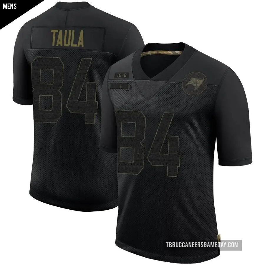Men's Tampa Bay Buccaneers ＃84 Tanner Taula Black Limited 2020 Salute To Service Jersey