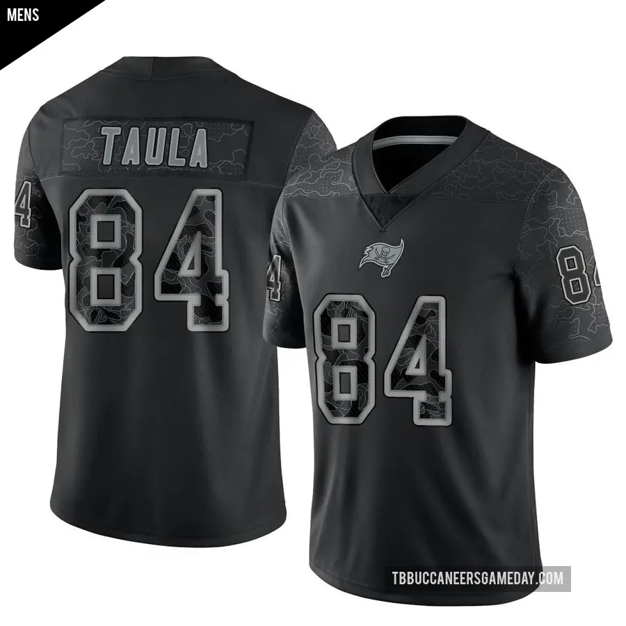 Men's Tampa Bay Buccaneers ＃84 Tanner Taula Black Limited Reflective Jersey