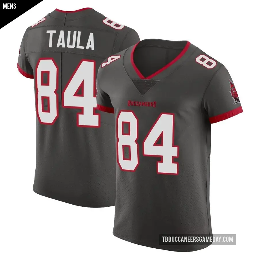 Men's Tampa Bay Buccaneers ＃84 Tanner Taula Elite Pewter Alternate Vapor Jersey