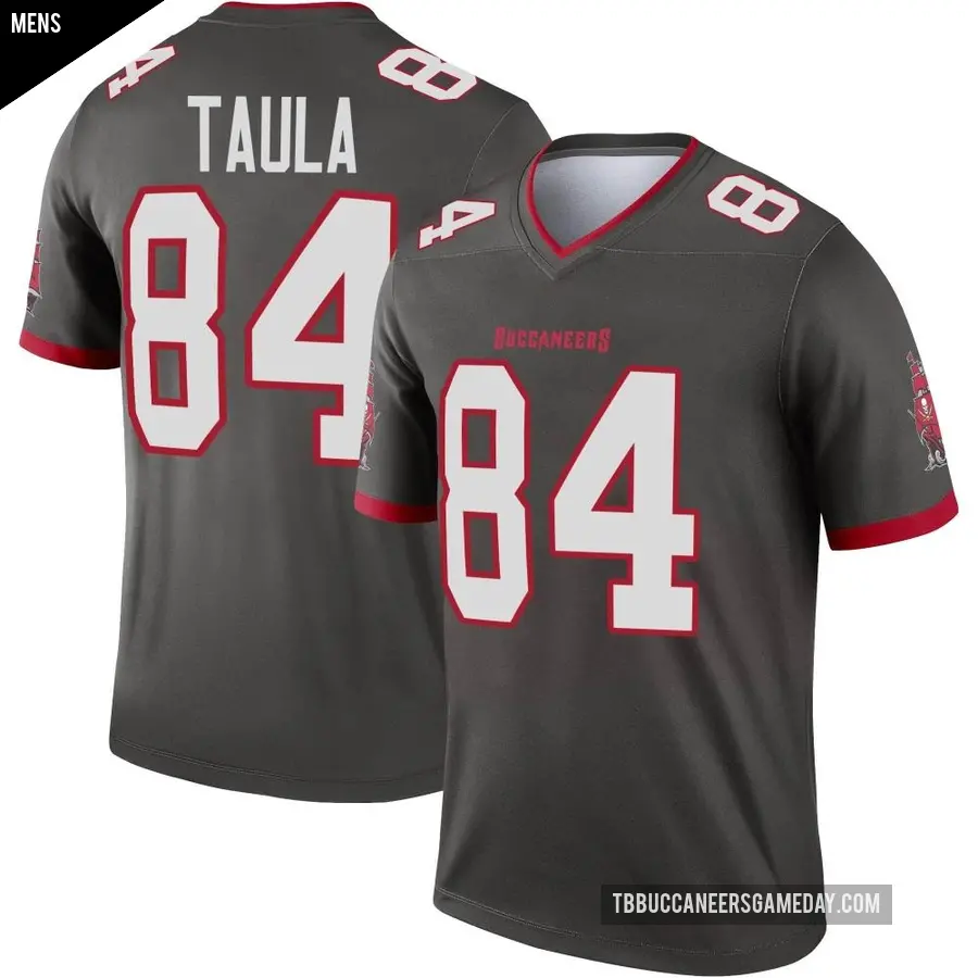 Men's Tampa Bay Buccaneers ＃84 Tanner Taula Legend Pewter Alternate Jersey