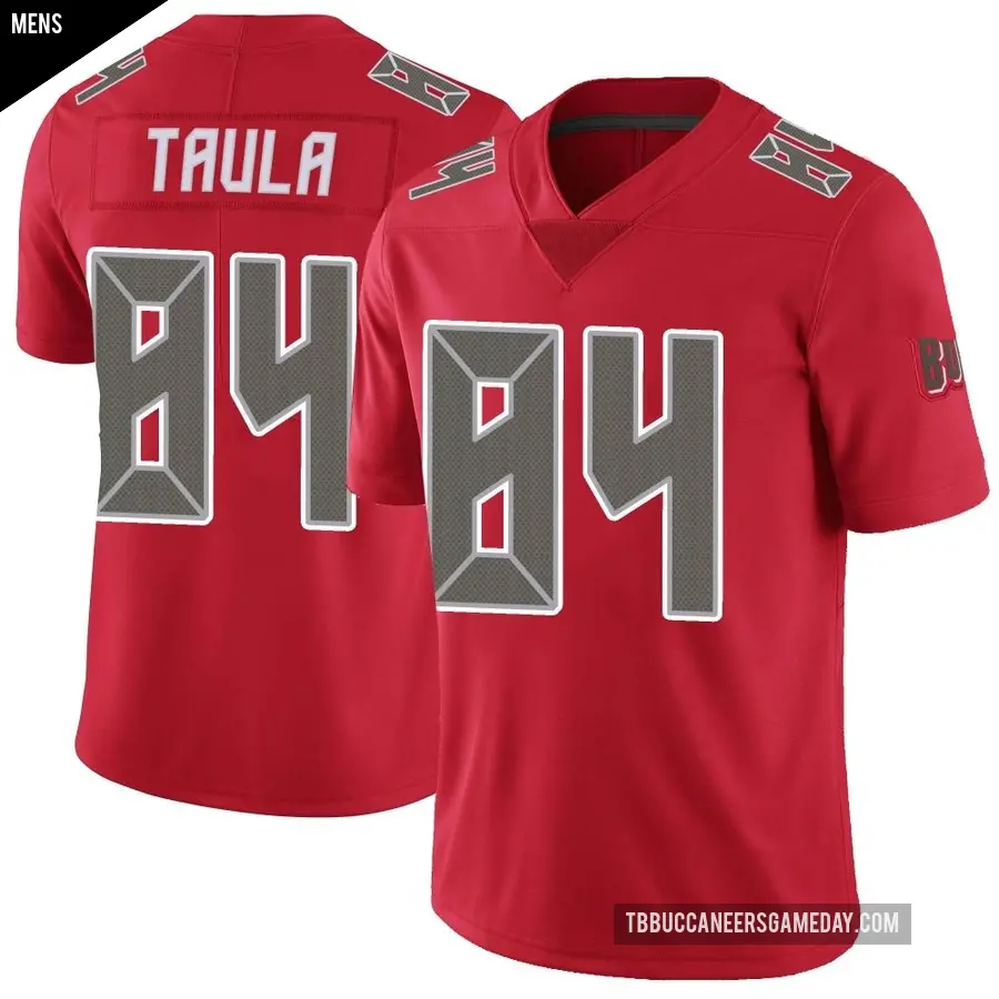 Men's Tampa Bay Buccaneers ＃84 Tanner Taula Red Limited Color Rush Jersey