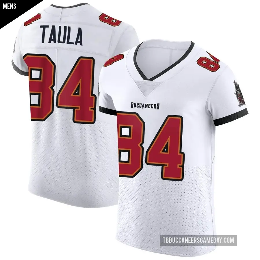 Men's Tampa Bay Buccaneers ＃84 Tanner Taula White Elite Vapor Jersey