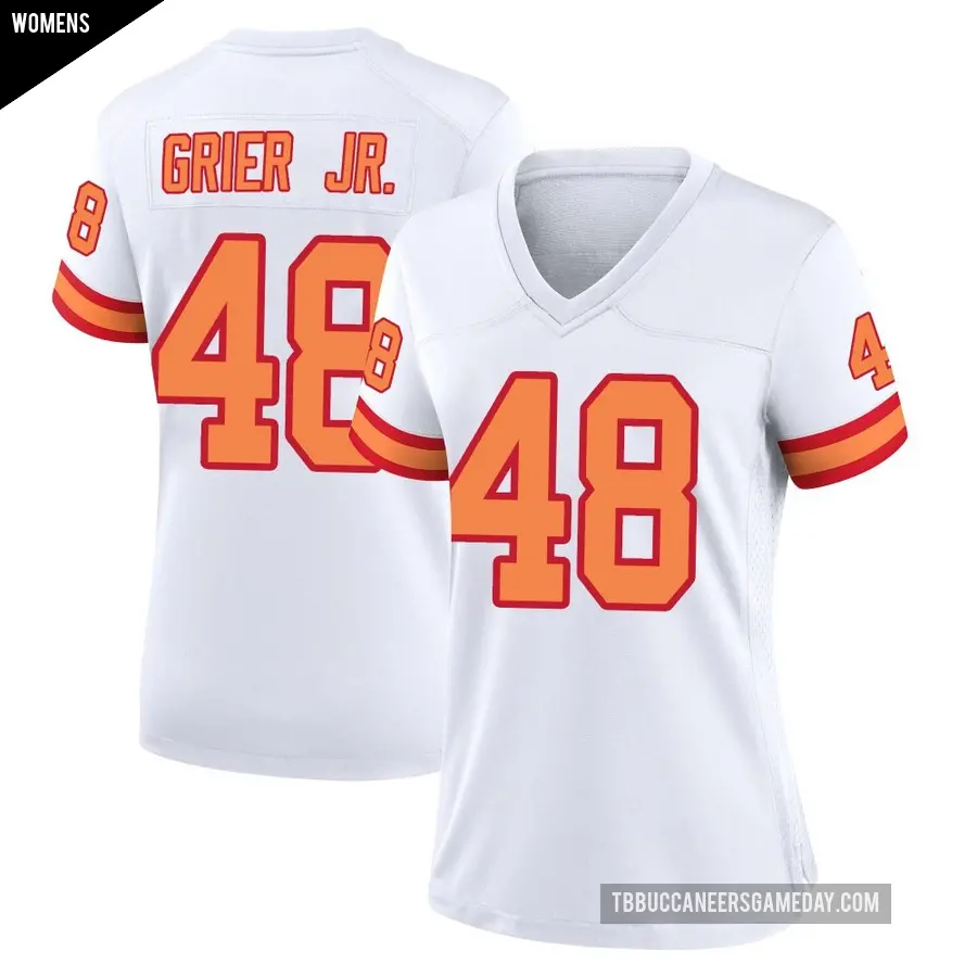 Women's Tampa Bay Buccaneers ＃48 Antonio Grier Jr. White Game '76 Jersey