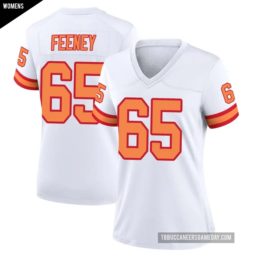 Women's Tampa Bay Buccaneers ＃65 Dan Feeney White Game '76 Jersey