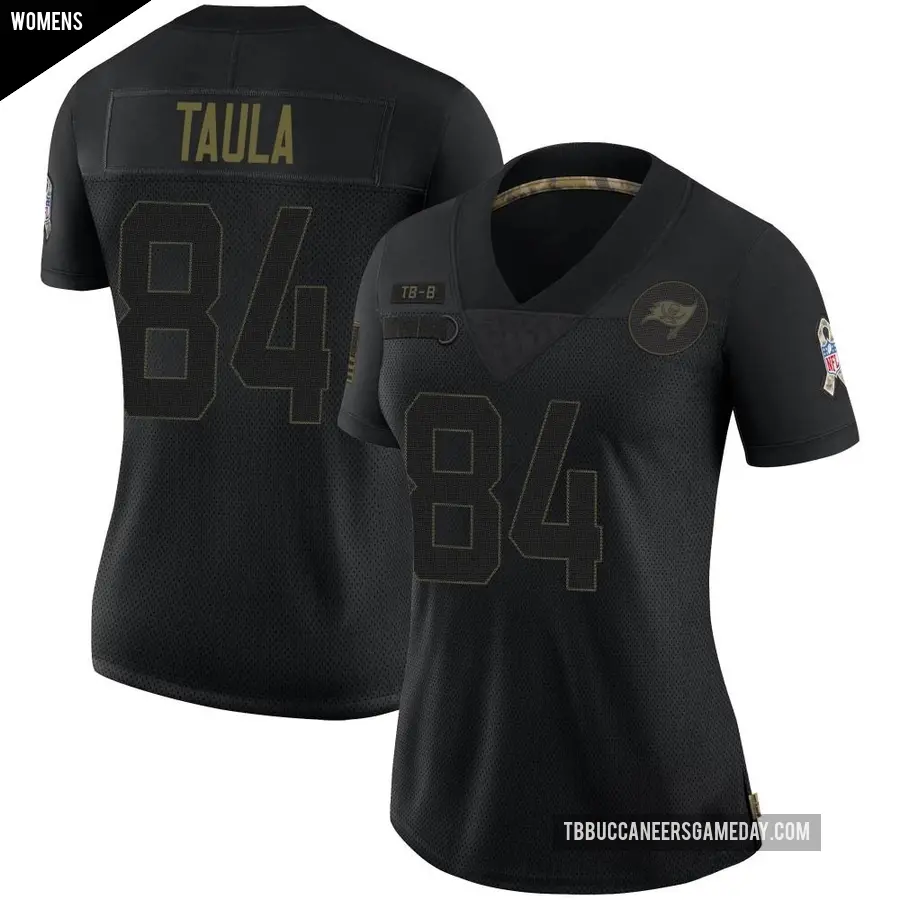 Women's Tampa Bay Buccaneers ＃84 Tanner Taula Black Limited 2020 Salute To Service Jersey