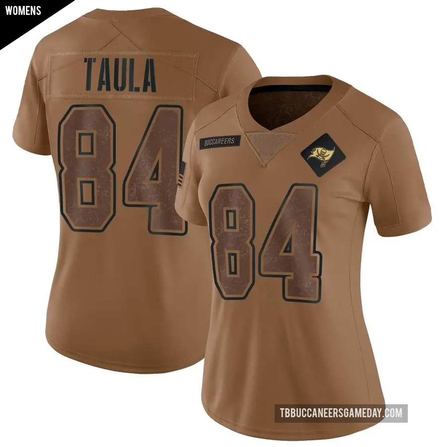 Women's Tampa Bay Buccaneers ＃84 Tanner Taula Brown Limited 2023 Salute To Service Jersey