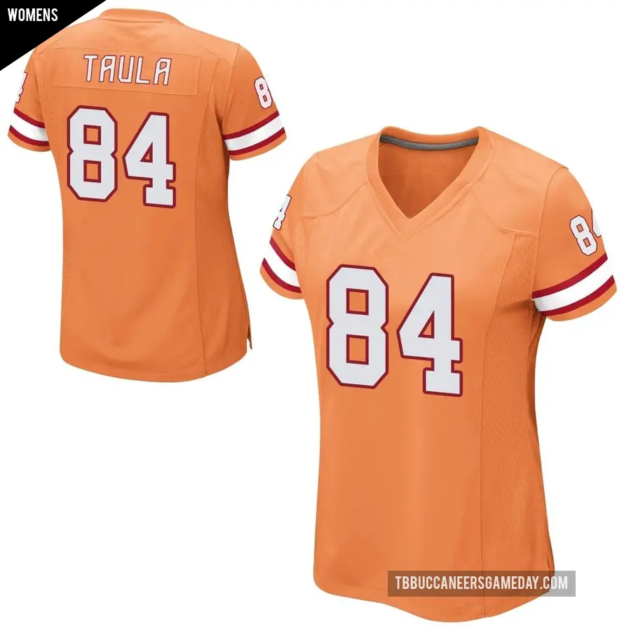 Women's Tampa Bay Buccaneers ＃84 Tanner Taula Orange Game Alternate Jersey