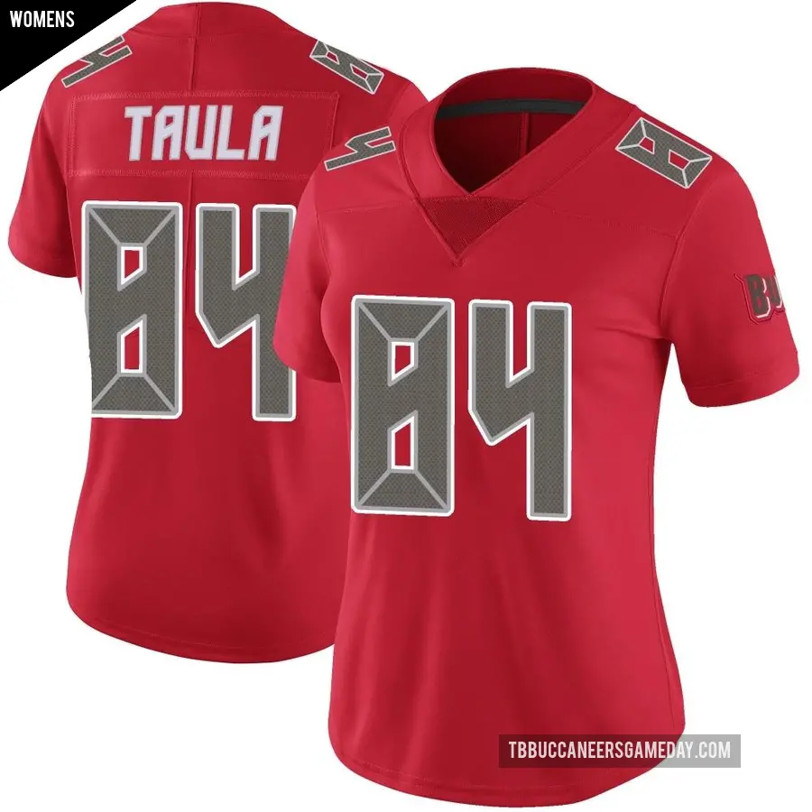 Women's Tampa Bay Buccaneers ＃84 Tanner Taula Red Limited Color Rush Jersey