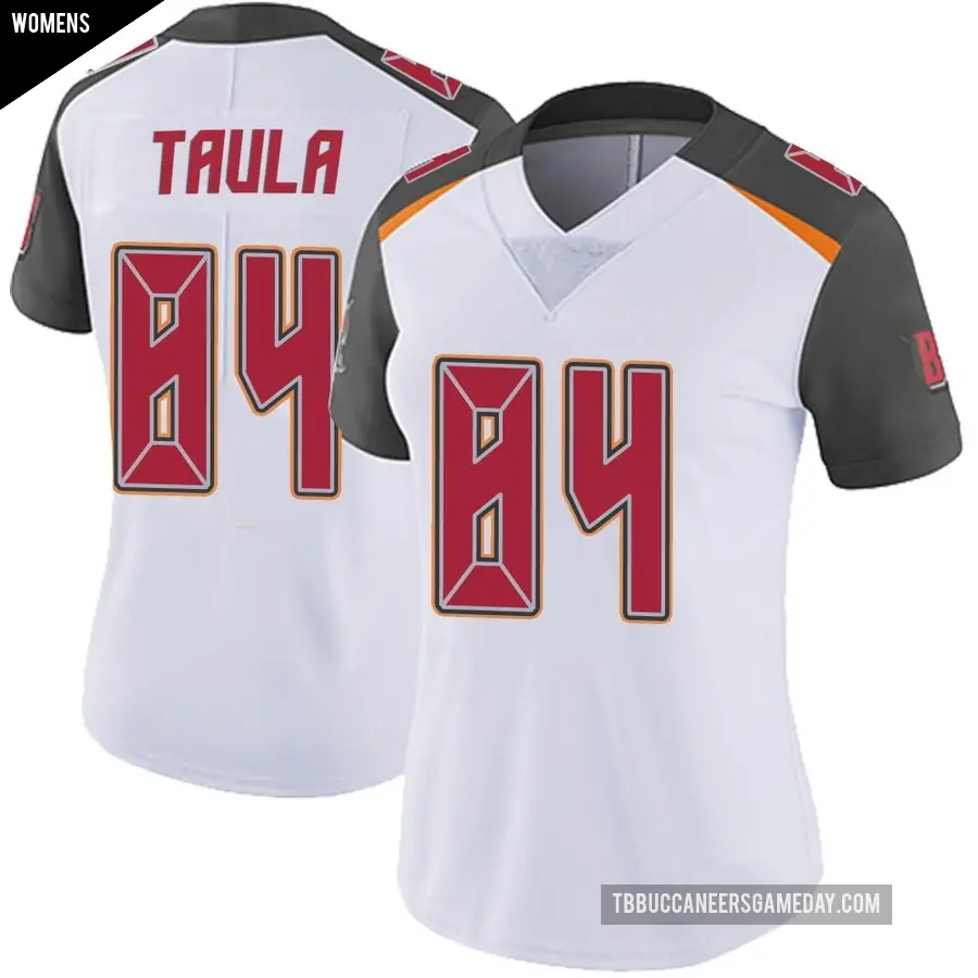 Women's Tampa Bay Buccaneers ＃84 Tanner Taula White Limited Vapor Untouchable Jersey
