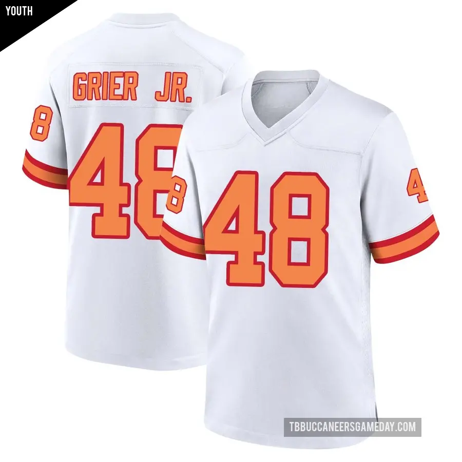 Youth Tampa Bay Buccaneers ＃48 Antonio Grier Jr. White Game '76 Jersey