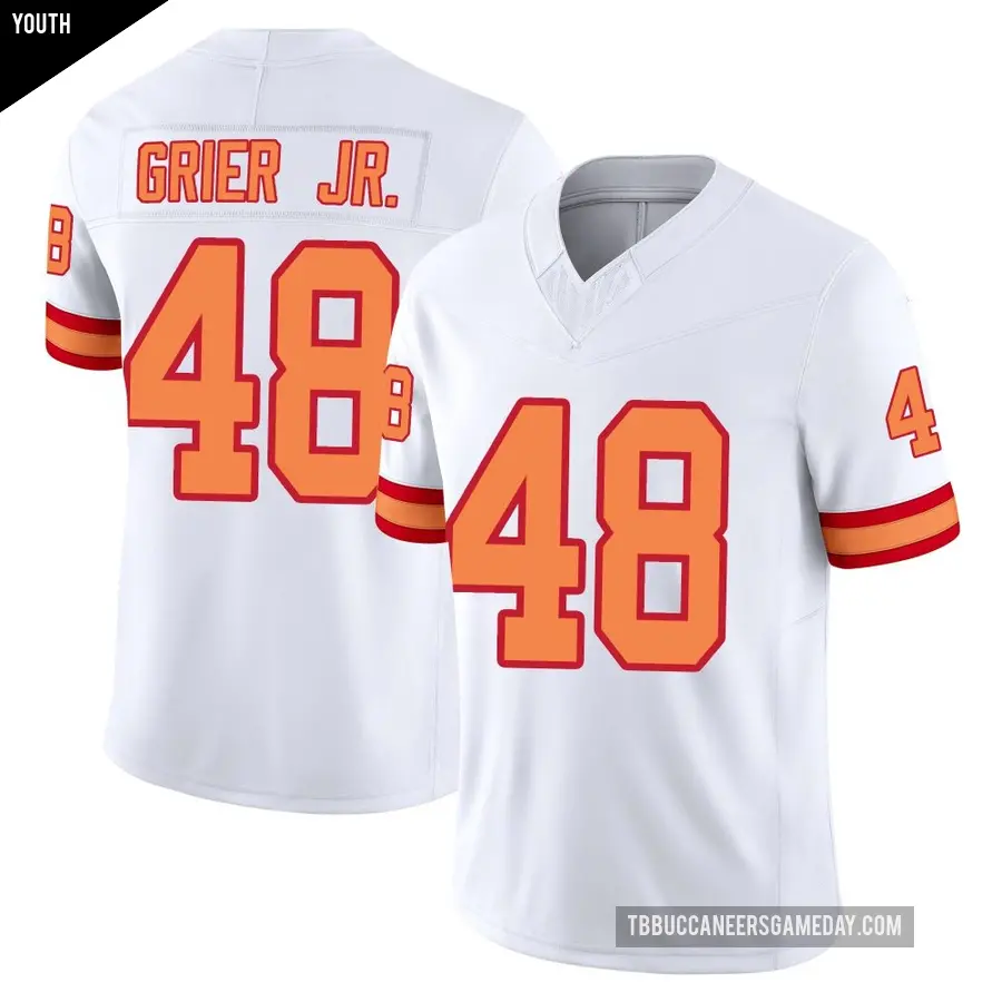 Youth Tampa Bay Buccaneers ＃48 Antonio Grier Jr. White Limited '76 Vapor F.U.S.E. Jersey