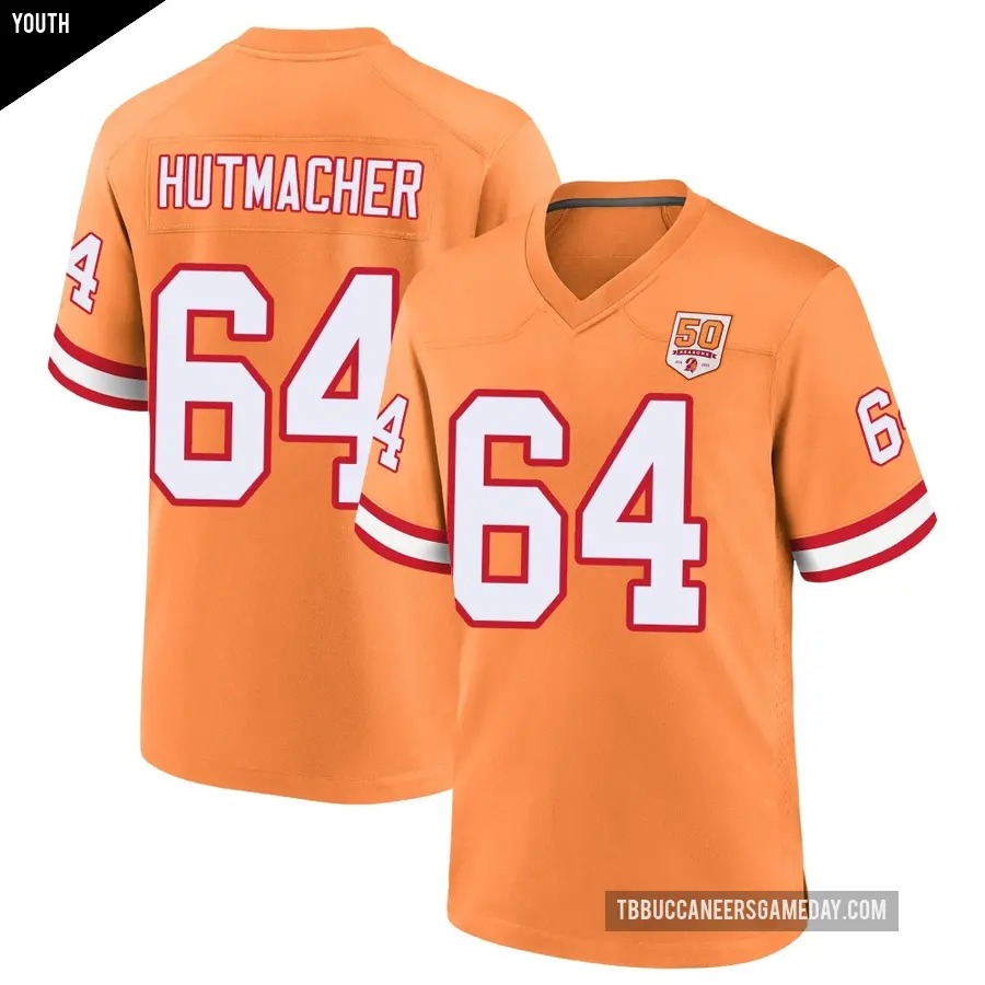 Youth Tampa Bay Buccaneers ＃64 Nash Hutmacher Cream Game sicle 50th Season Jersey