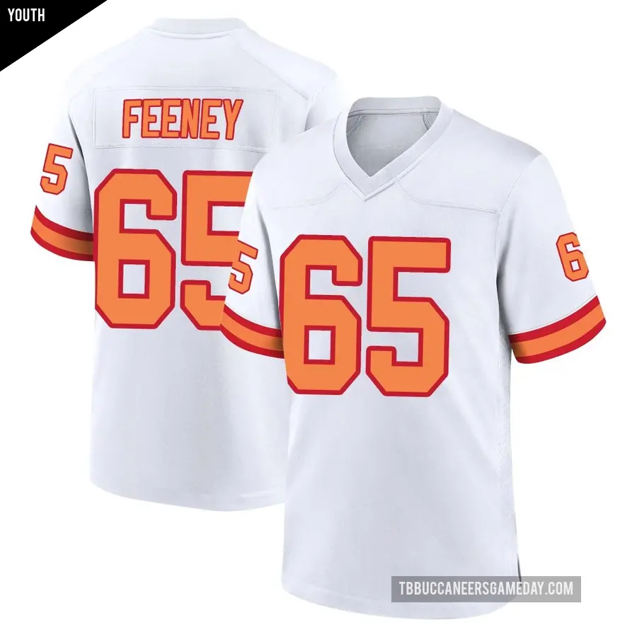 Youth Tampa Bay Buccaneers ＃65 Dan Feeney White Game '76 Jersey