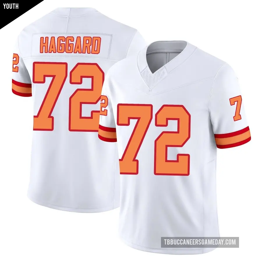 Youth Tampa Bay Buccaneers ＃72 Luke Haggard White Limited '76 Vapor F.U.S.E. Jersey