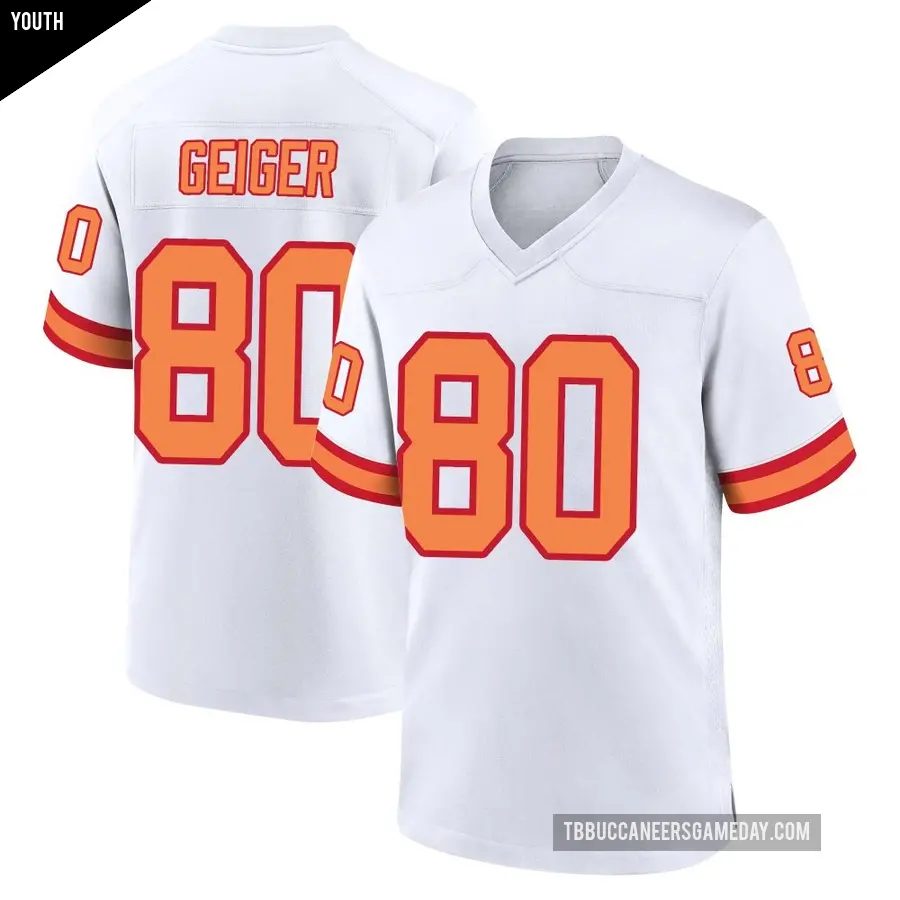 Youth Tampa Bay Buccaneers ＃80 Kaylon Geiger White Game '76 Jersey