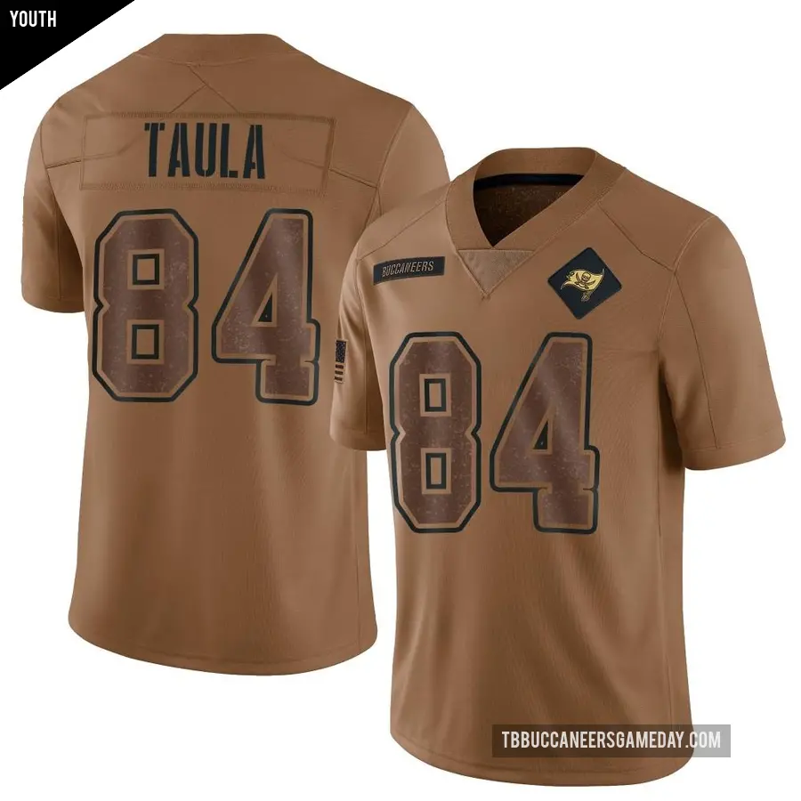 Youth Tampa Bay Buccaneers ＃84 Tanner Taula Brown Limited 2023 Salute To Service Jersey