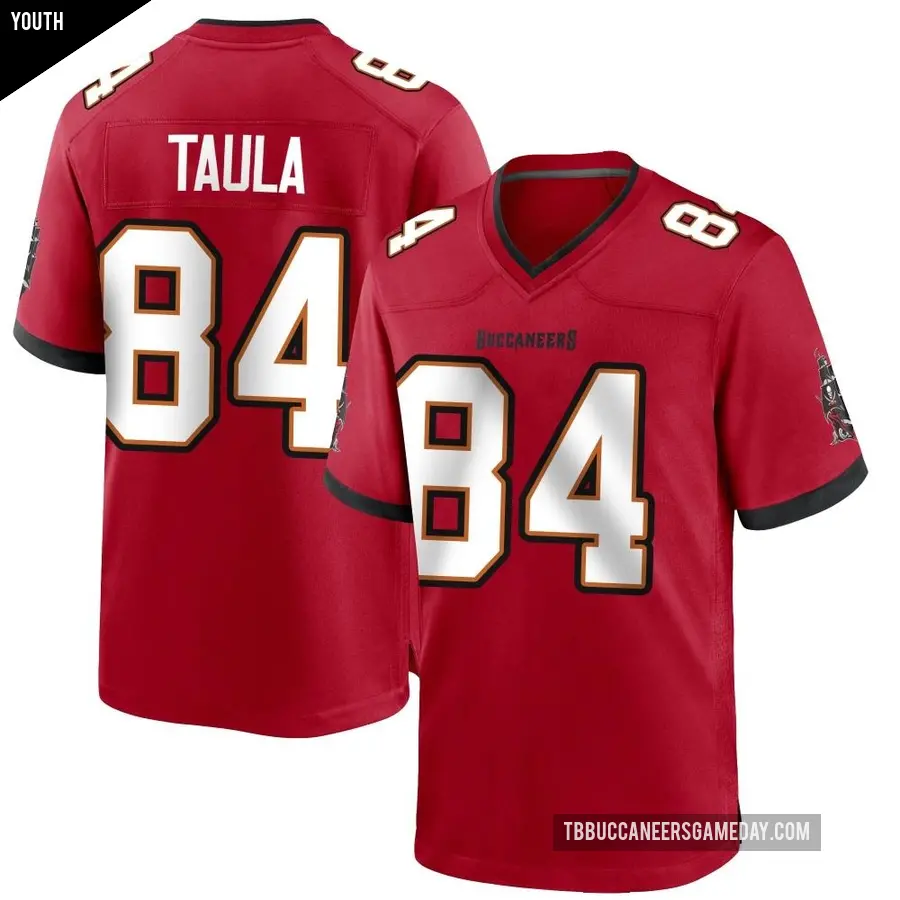 Youth Tampa Bay Buccaneers ＃84 Tanner Taula Red Game Team Color Jersey