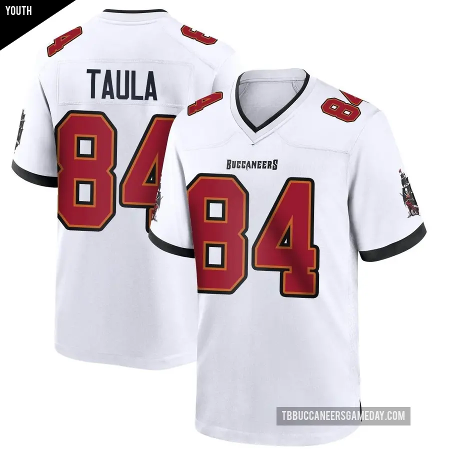 Youth Tampa Bay Buccaneers ＃84 Tanner Taula White Game Jersey